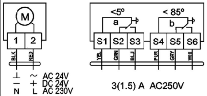 Электропривод Нанотек NF 24 B (15 Н·м, с возвратной пружиной)